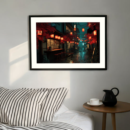 Japanese Lantern Street Wall Art
