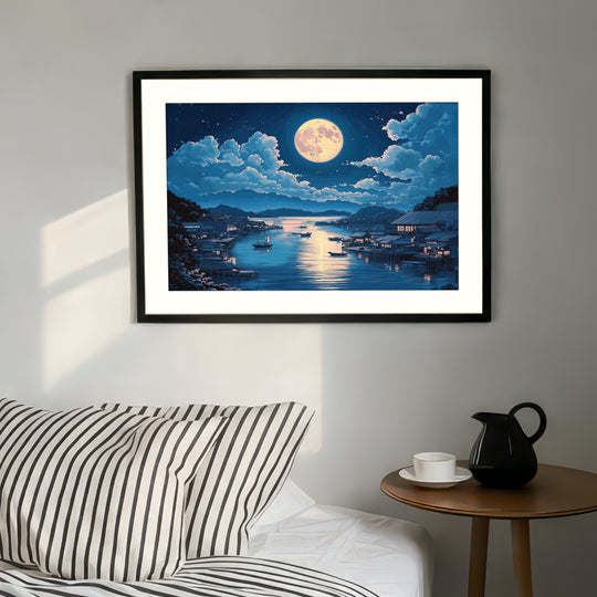 Japanese Moon Landscape Wall Art
