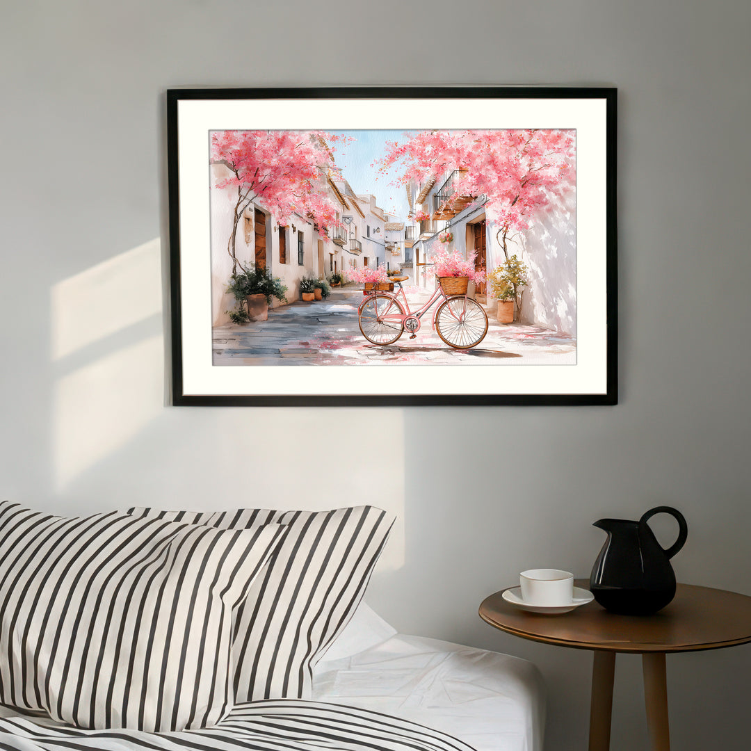 Cherry blossom street wall art print