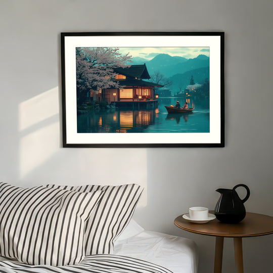 Japanese Lake House Print