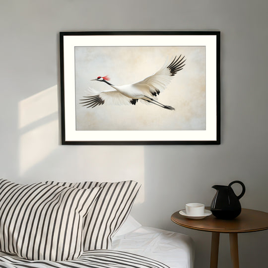 Red Crowned Crane Wall Art Print