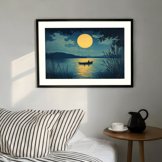 Japanese Moonlight Lake Print