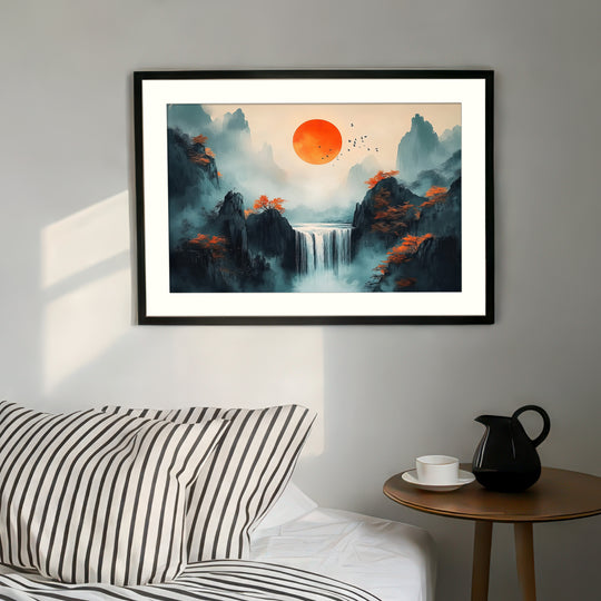 Japanese Mountain Sunrise Wall Art