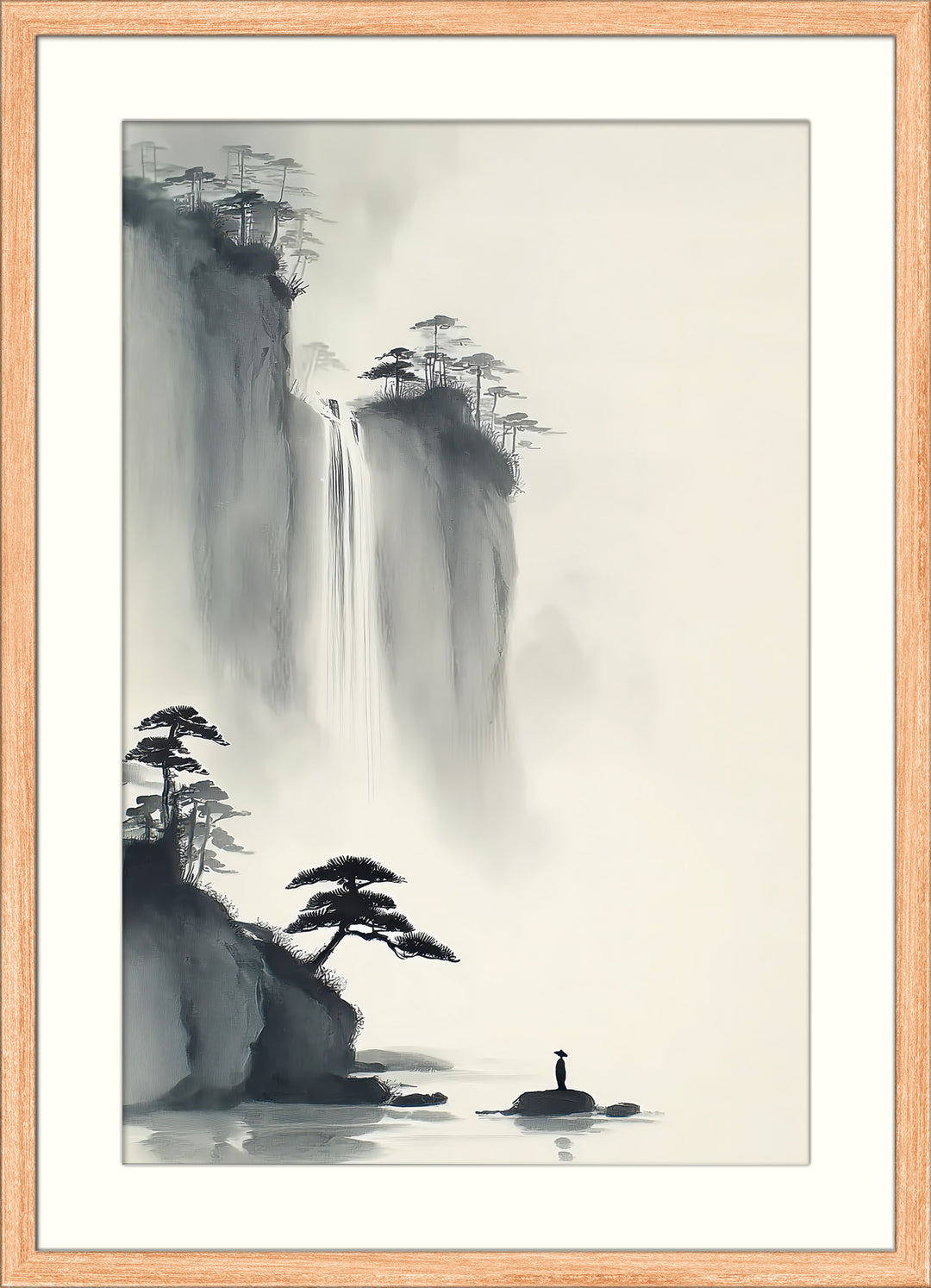 Zen waterfall wall art print
