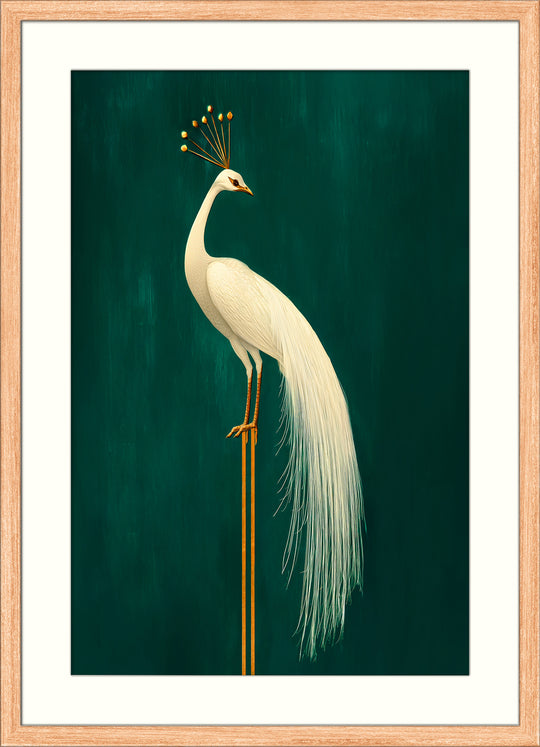 White Peacock Wall Art Print