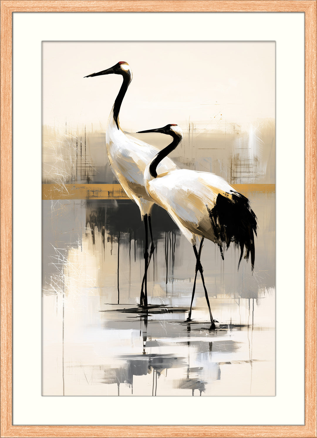 Two Red Crowned Birds
