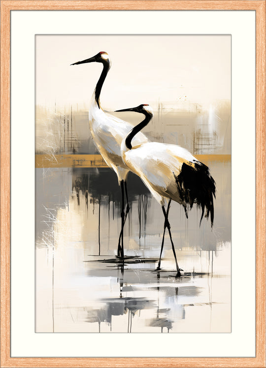 Two Red Crowned Birds