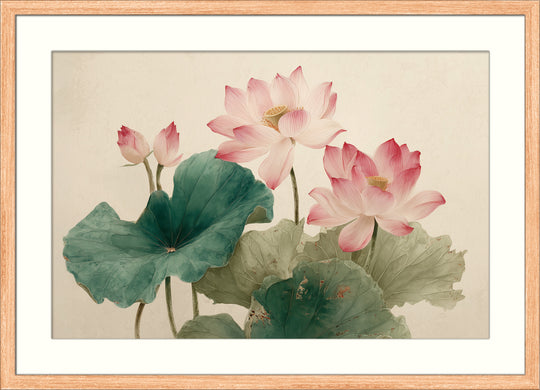 Pink lotus flower wall art print