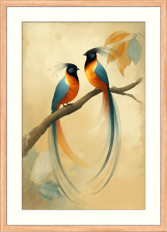 Elegant Tropical Birds Wall Art Print