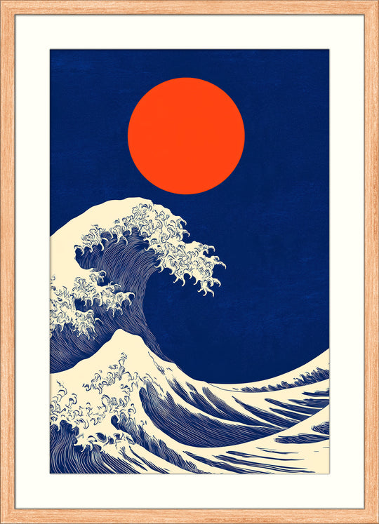 Navy Blue Ocean Print