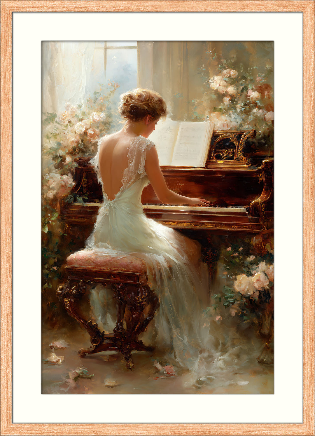 Woman Piano Art Print