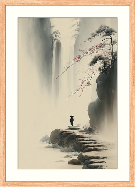 Japanese Waterfall Art Print