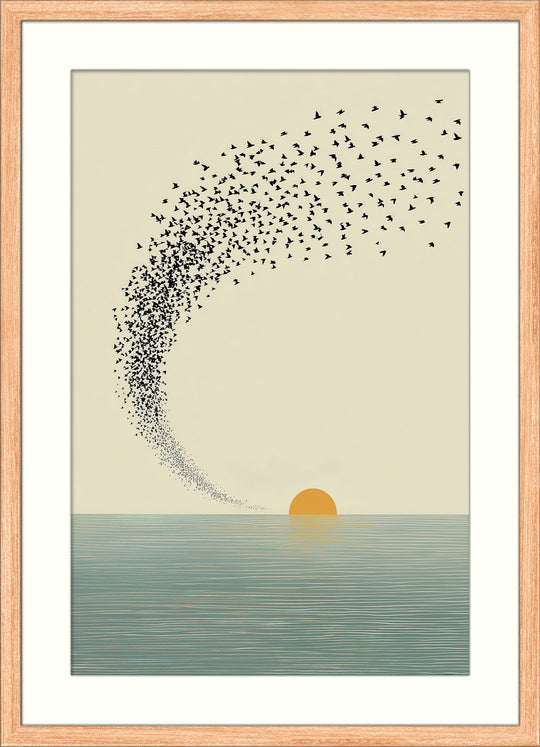 Minimalist sunset wall art print