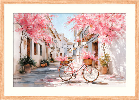 Cherry blossom street wall art print