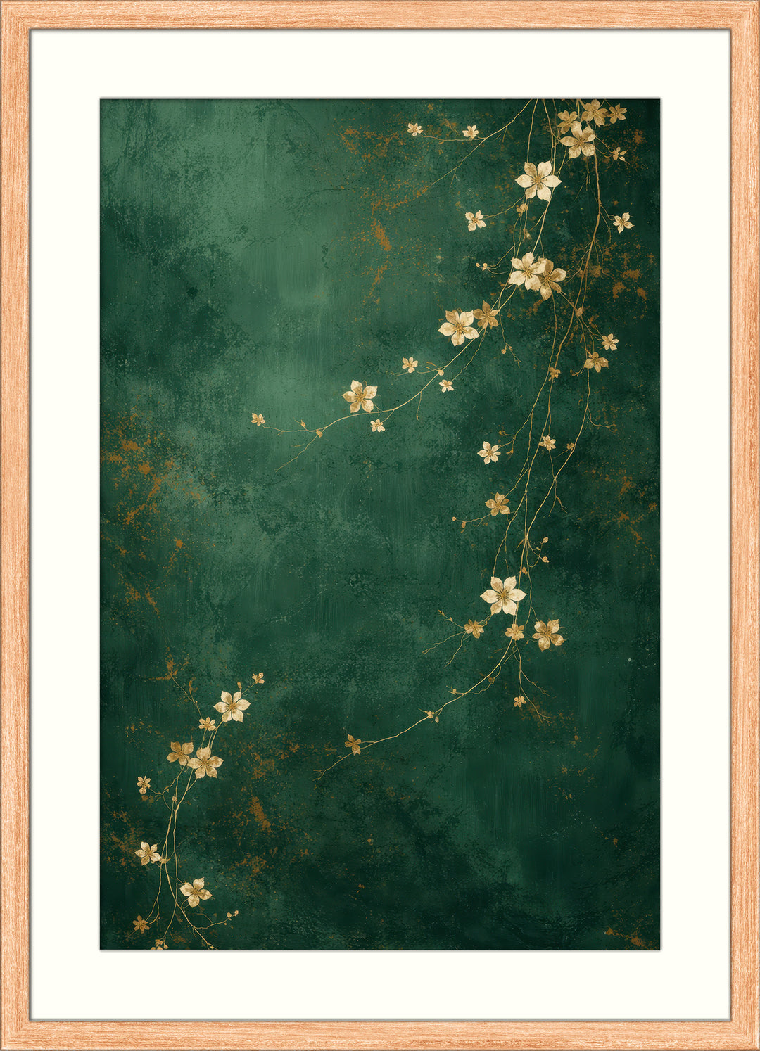 Green Floral Wall Art Print
