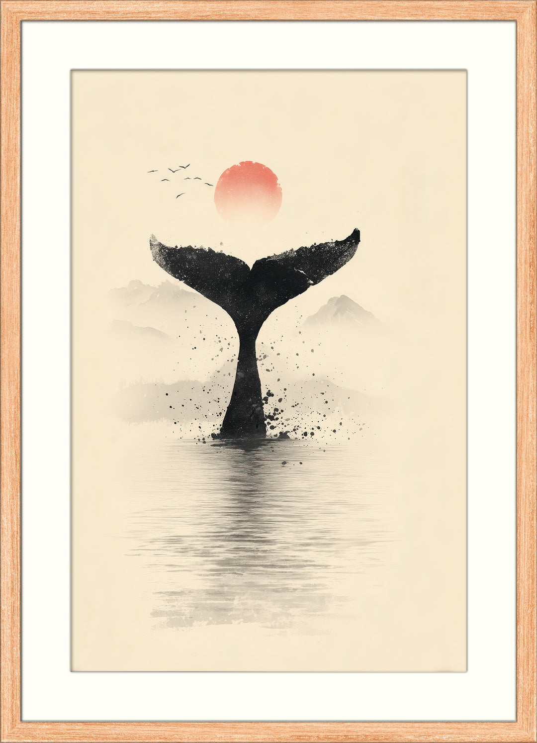Whale tail wall art print