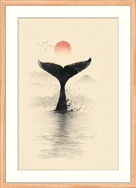 Whale tail wall art print