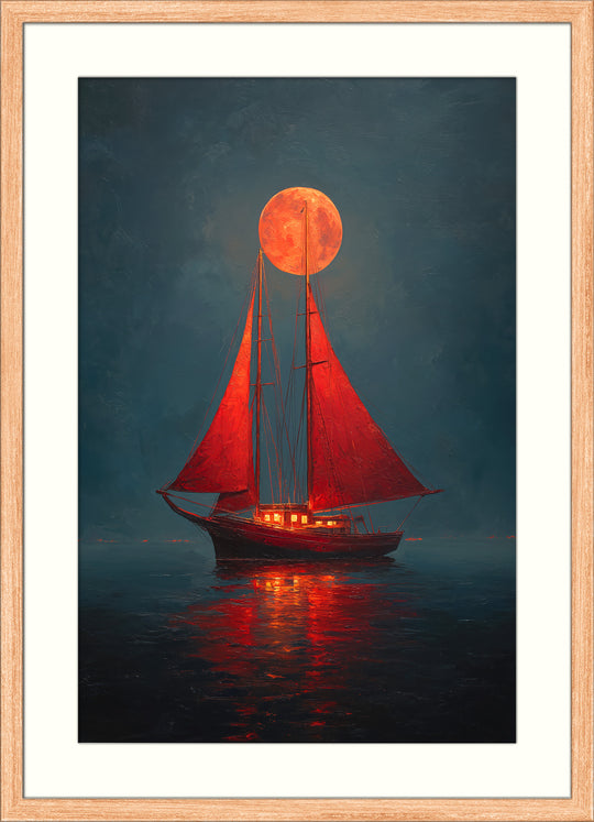 Red Sailboat Art Print