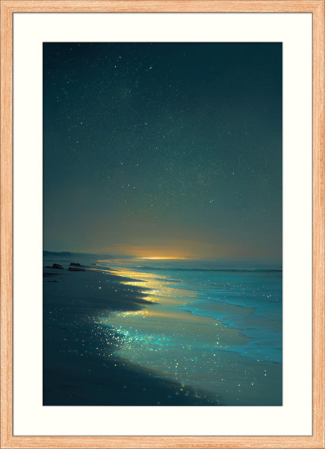 Starry Beach Night Art Print