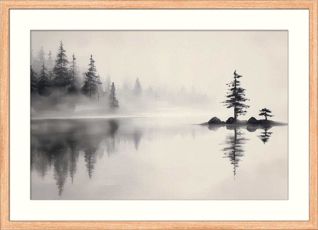 Misty Lake Scene
