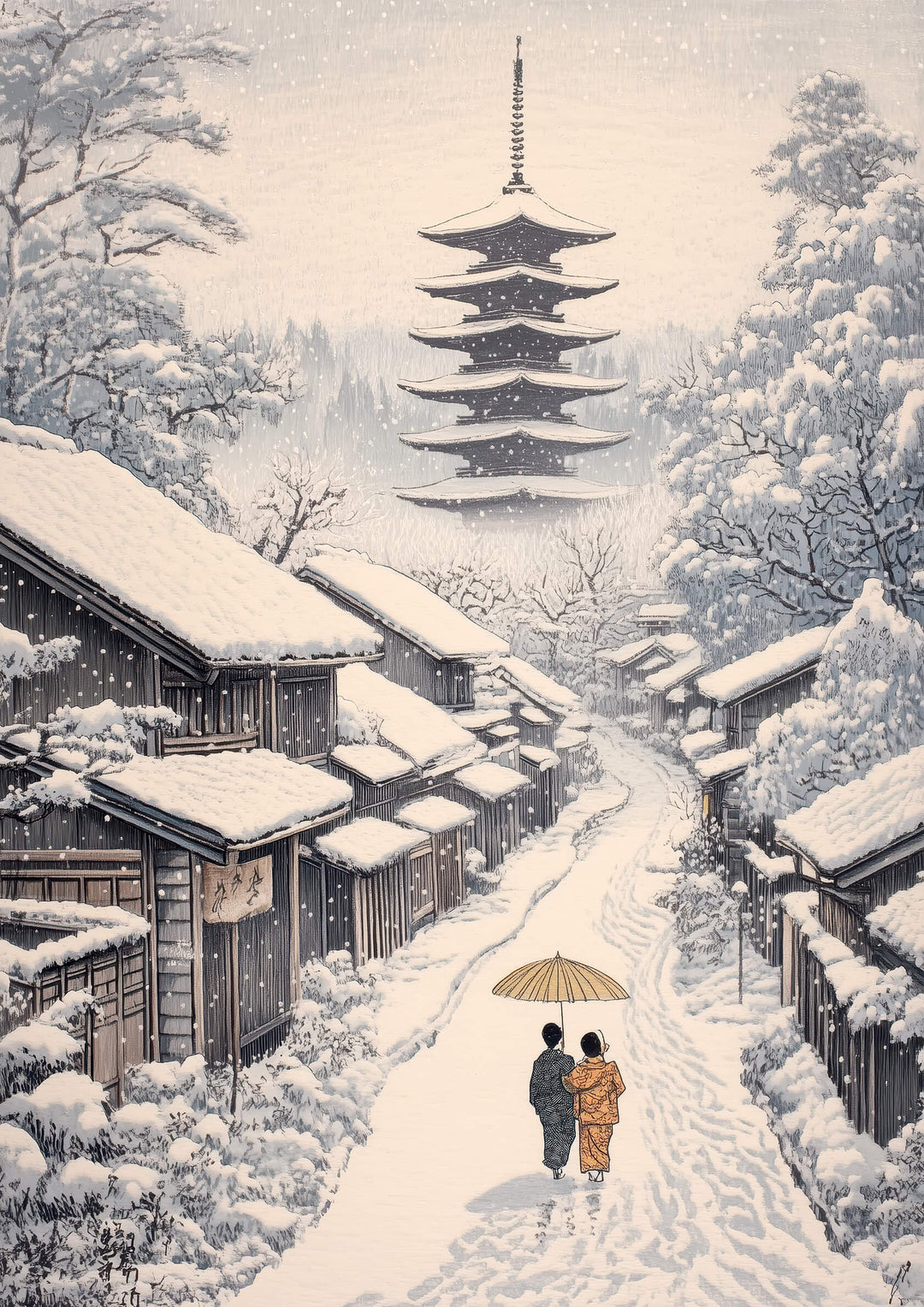 Old Village Snowfall