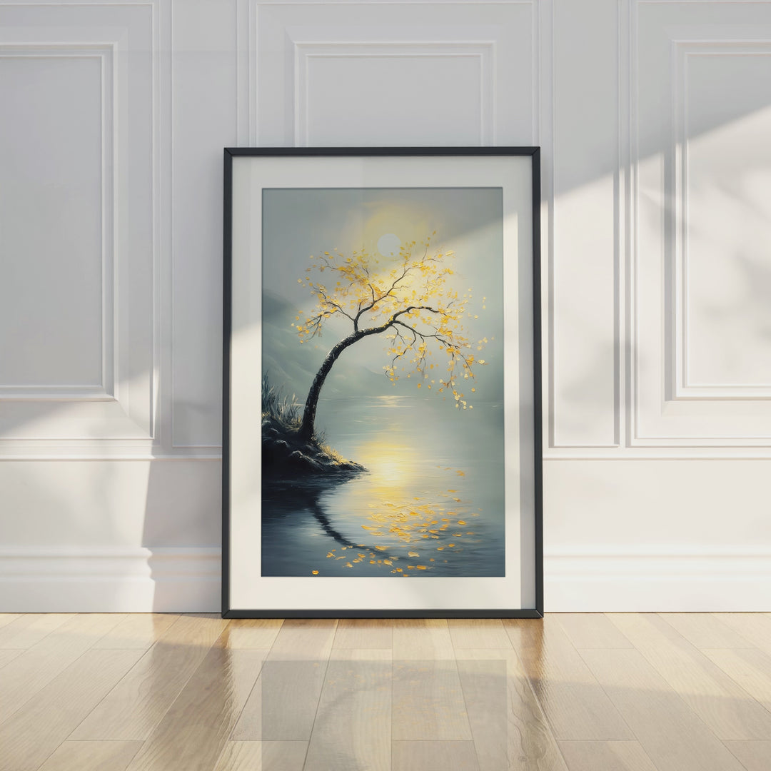 Golden Tree Lake Wall Art Print