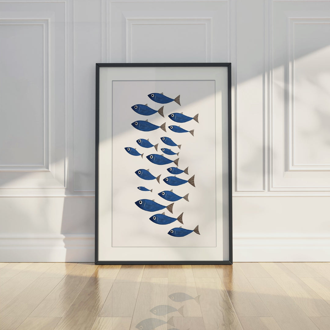 Blue Fish Wall Art Print