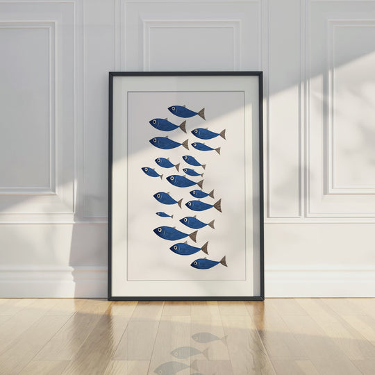 Blue Fish Wall Art Print