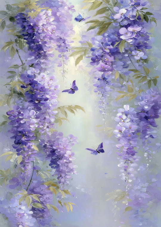 Purple Wisteria Wall Art Prints Set of 2