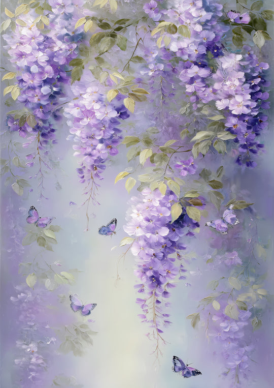 Purple Wisteria Wall Art Prints Set of 2