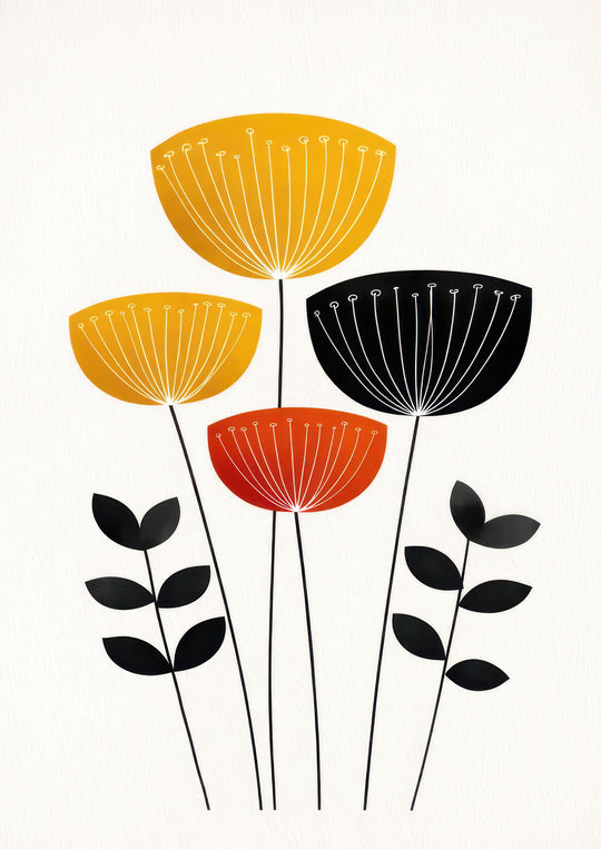 Modern Floral Wall Art Prints Set of 3