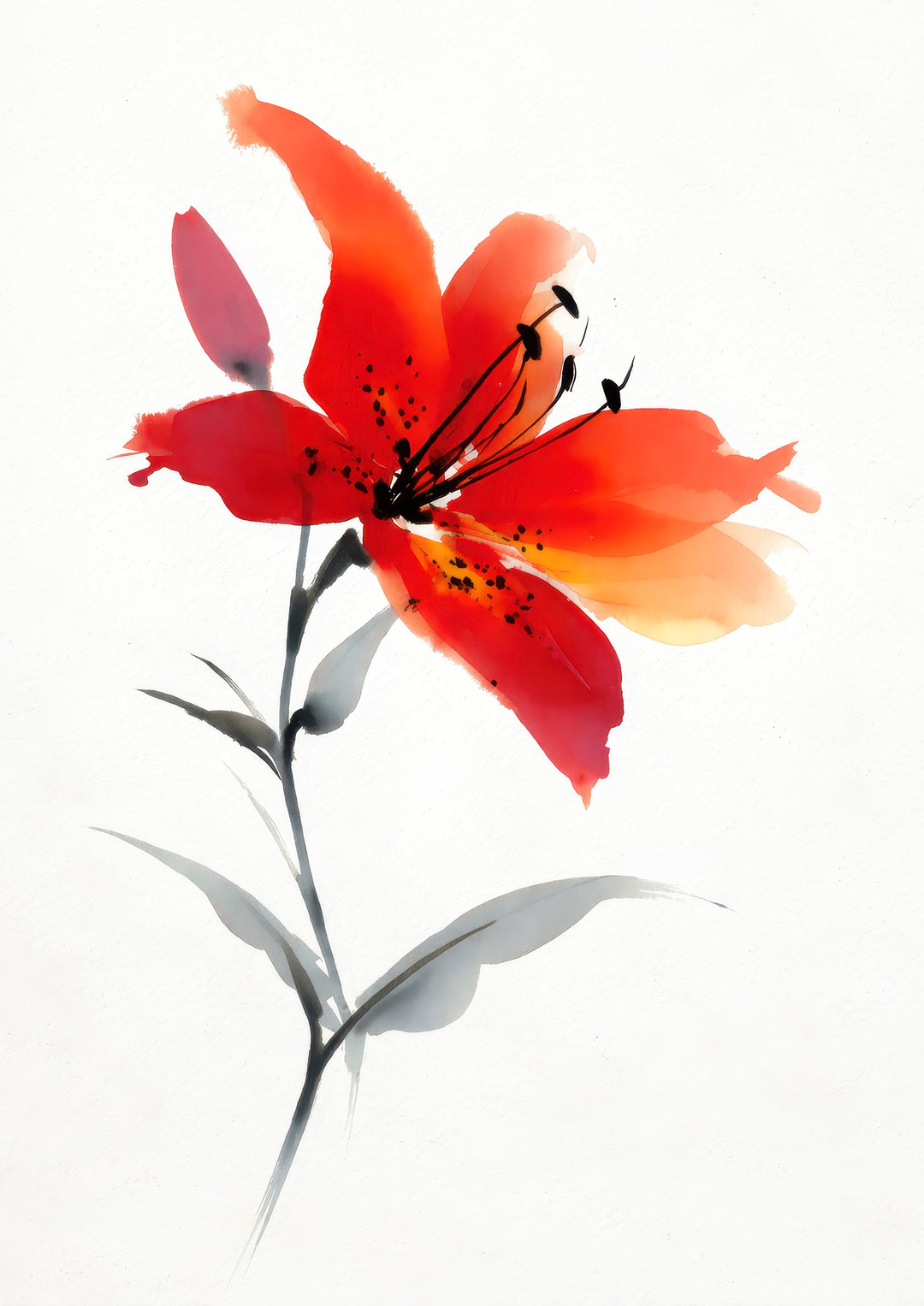 Red Lily Wall Art Prints Set of 2