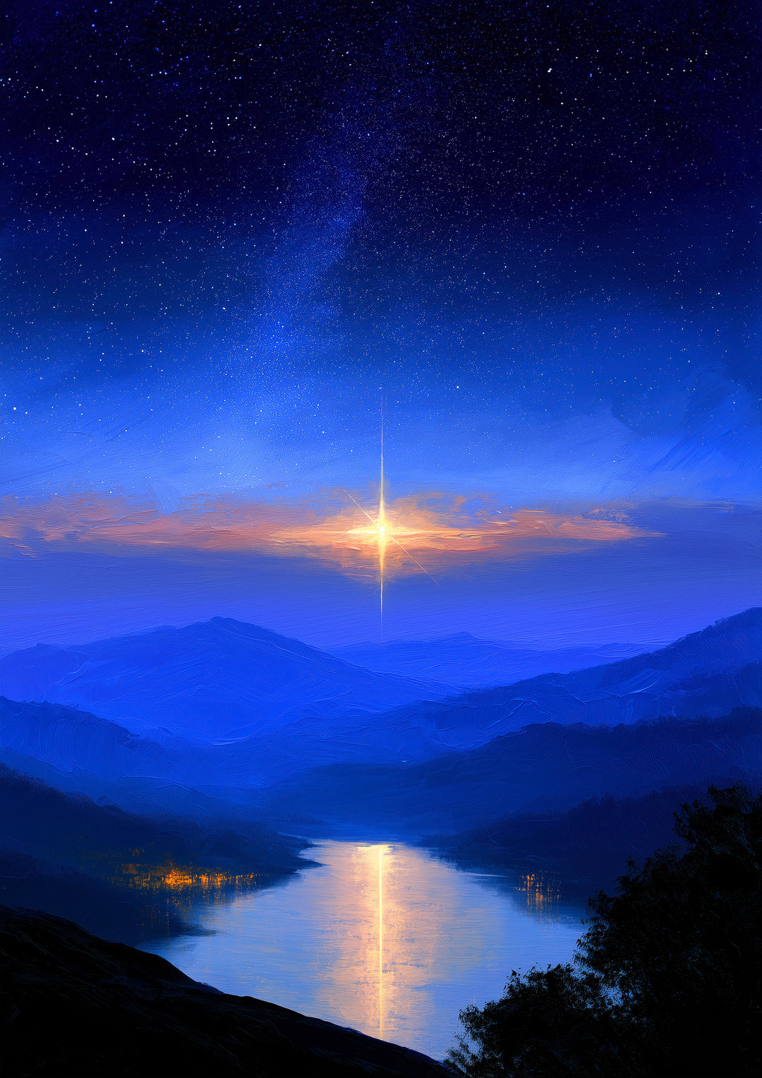 Starry Night Wall Art Print