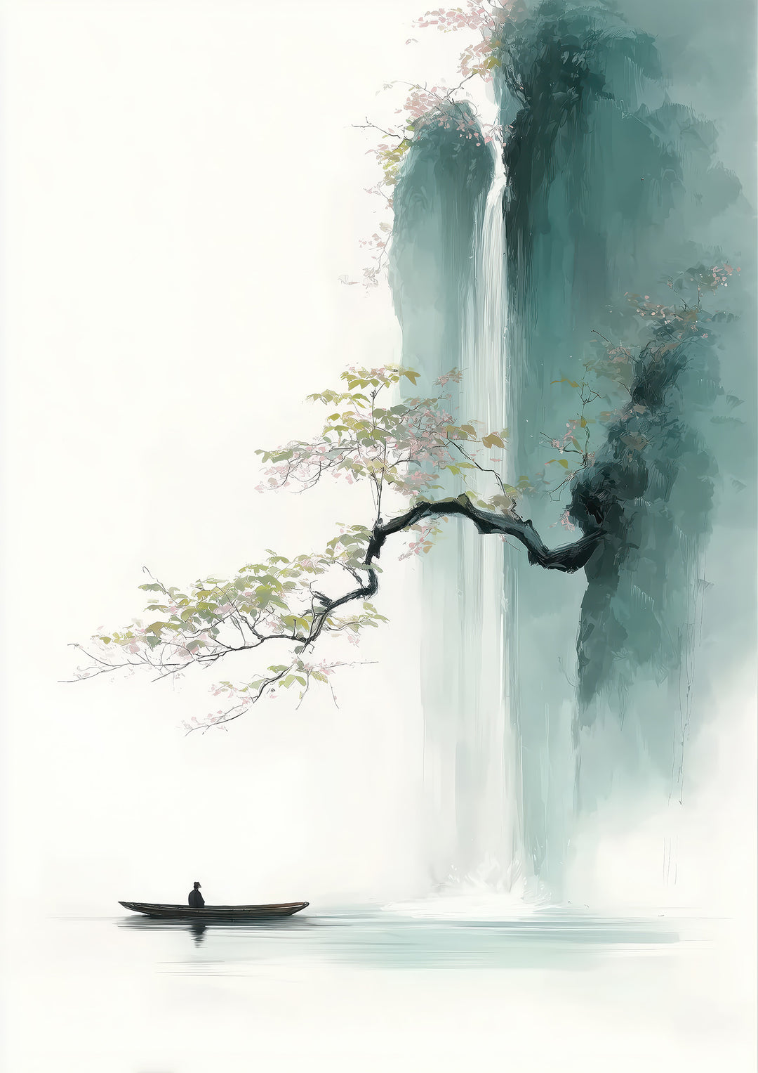 Japanese Waterfall Wall Art Print