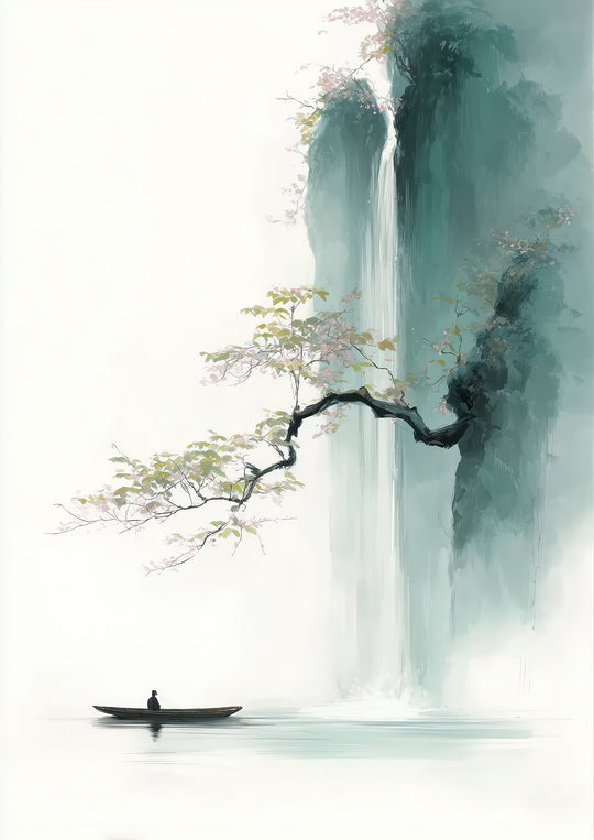 Japanese Waterfall Wall Art Print