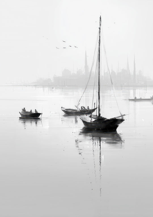 Minimalist Sailboat Wall Art Prints Set of 2