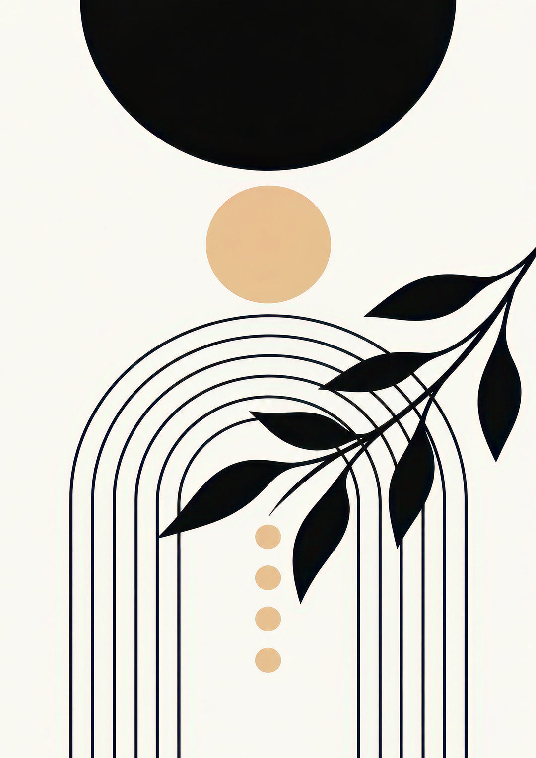 Black Beige Abstract Wall Art Prints