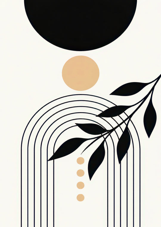 Black Beige Abstract Wall Art Prints