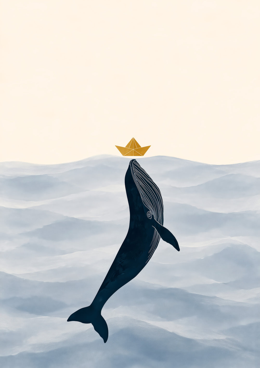 Whale and Sailboat Wall Art Prints