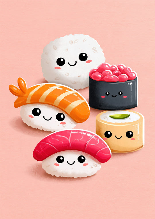 Cute Sushi Art Print