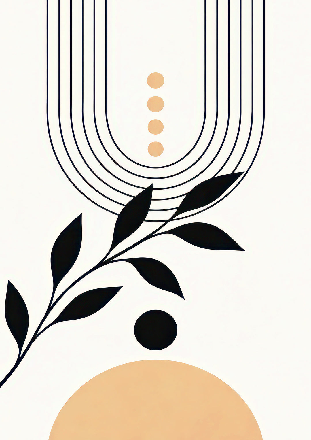 Black Beige Abstract Wall Art Prints