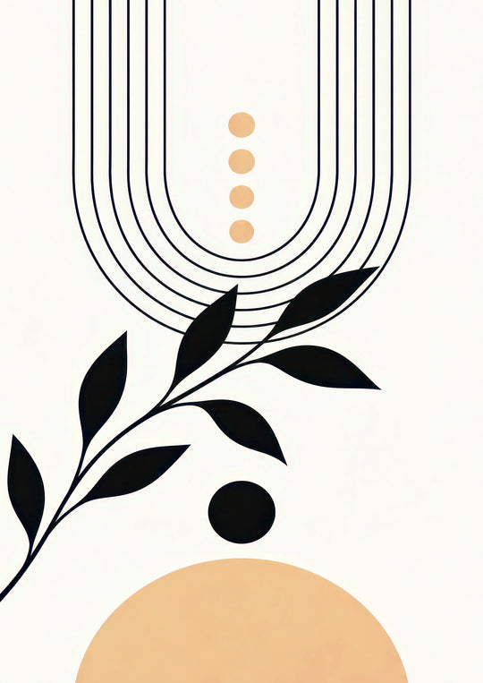 Black Beige Abstract Wall Art Prints