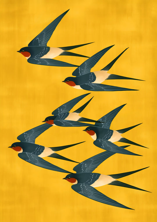 Retro Flying Birds