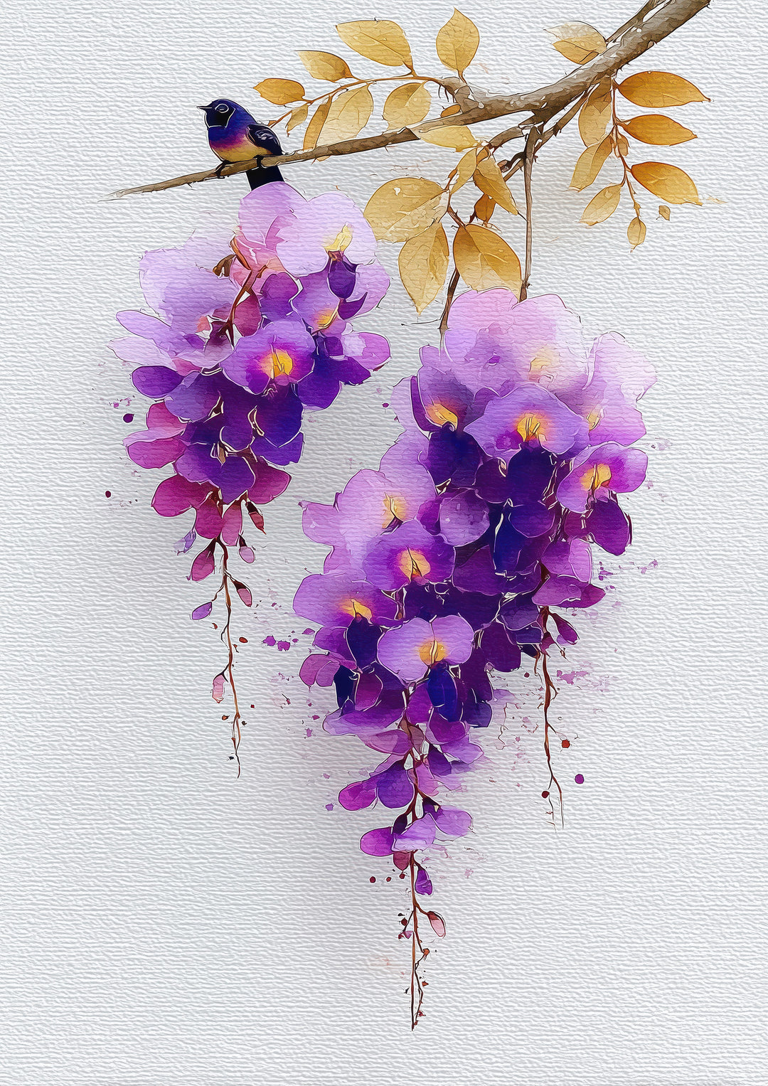 Purple Floral Wall Art Prints Set of 2