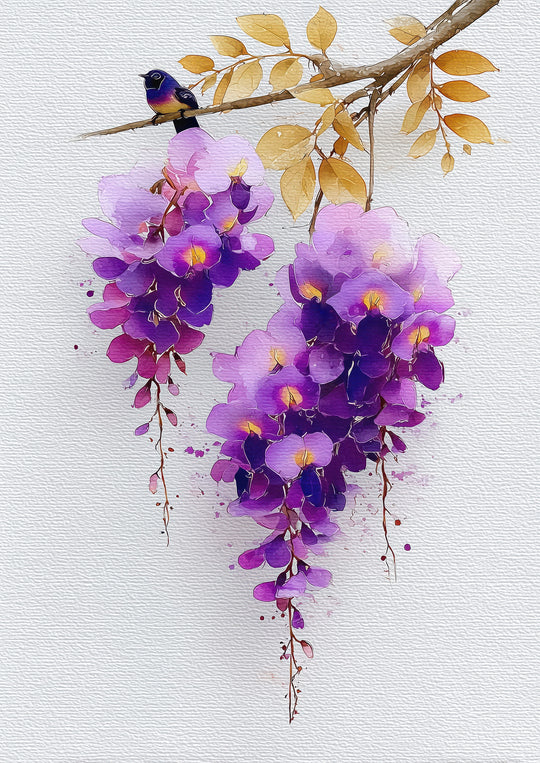 Purple Floral Wall Art Prints Set of 2