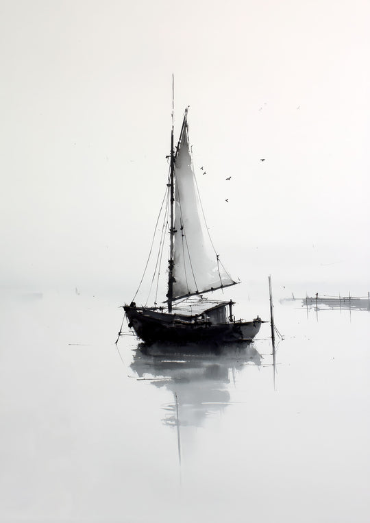 Minimalist Sailboat Wall Art Prints Set of 2