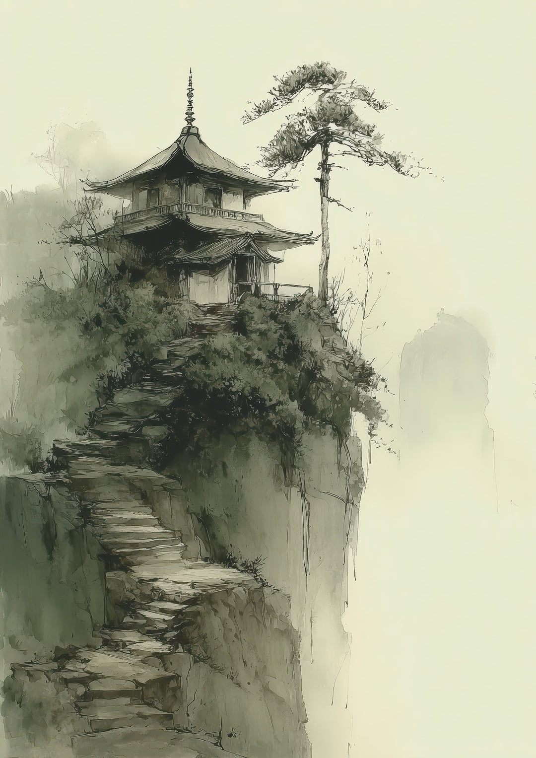 Japanese Temple Wall Art Print