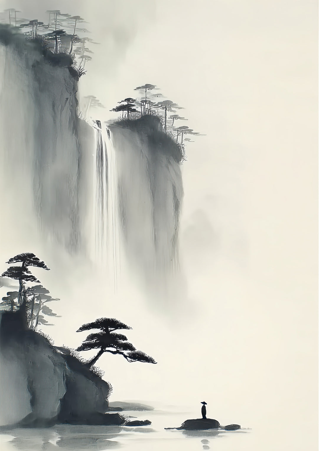 Zen waterfall wall art print