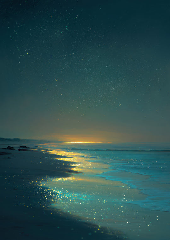 Starry Beach Night Art Print