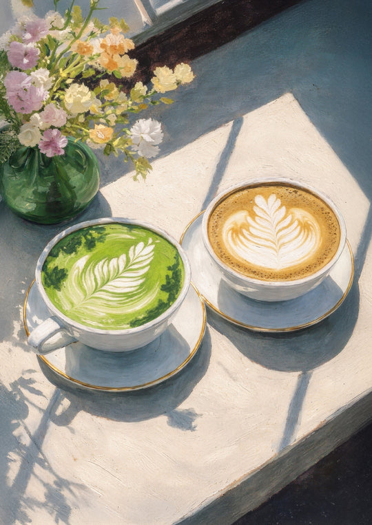 Coffee and matcha wall art print